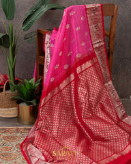 Pink and Red Pure Venkatgiri Silk