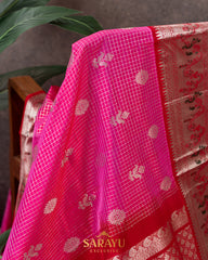 Pink and Red Pure Venkatgiri Silk