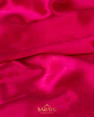 Pink Italian German Pure Silk Designer Saree