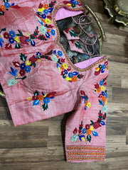 Peach Pink Rawsilk Blouse
