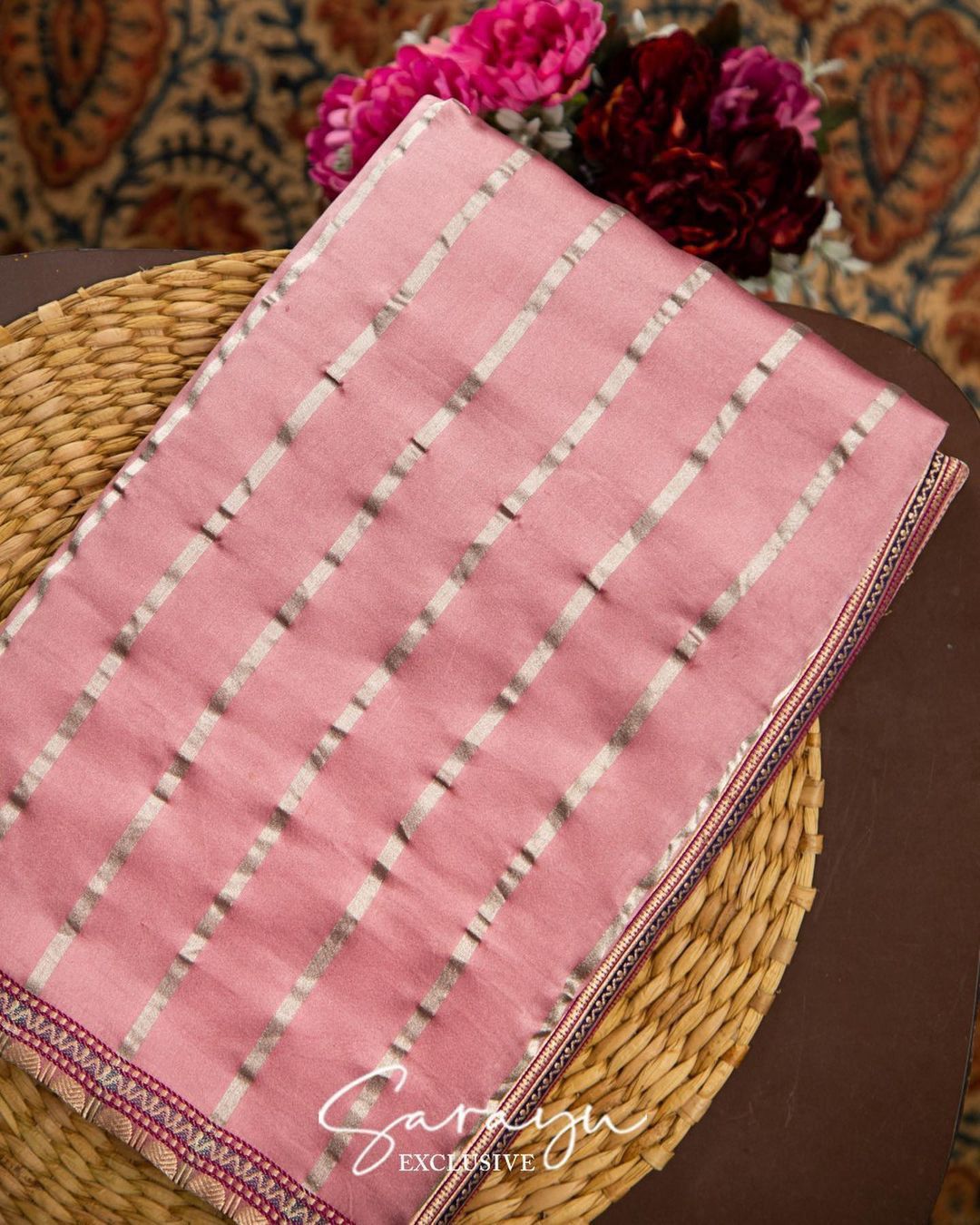 Light Blush Pink Contemporary Banarasi Soft Drape Pure Silk