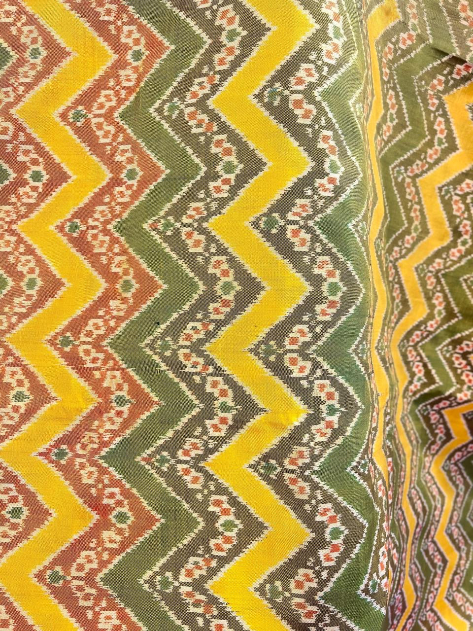 Yellow and Red Twill ikkat