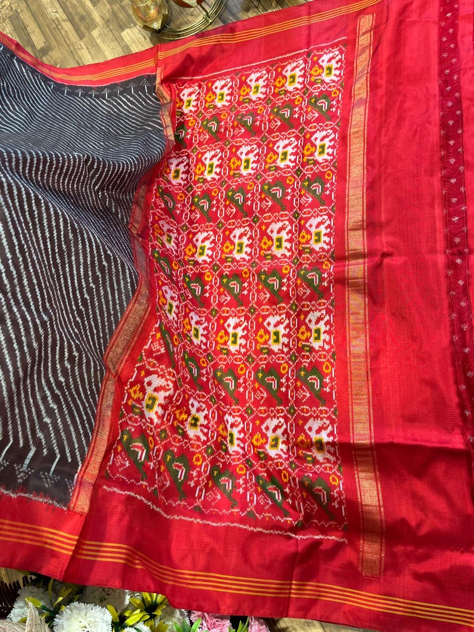 Brown and Red Twill ikkat