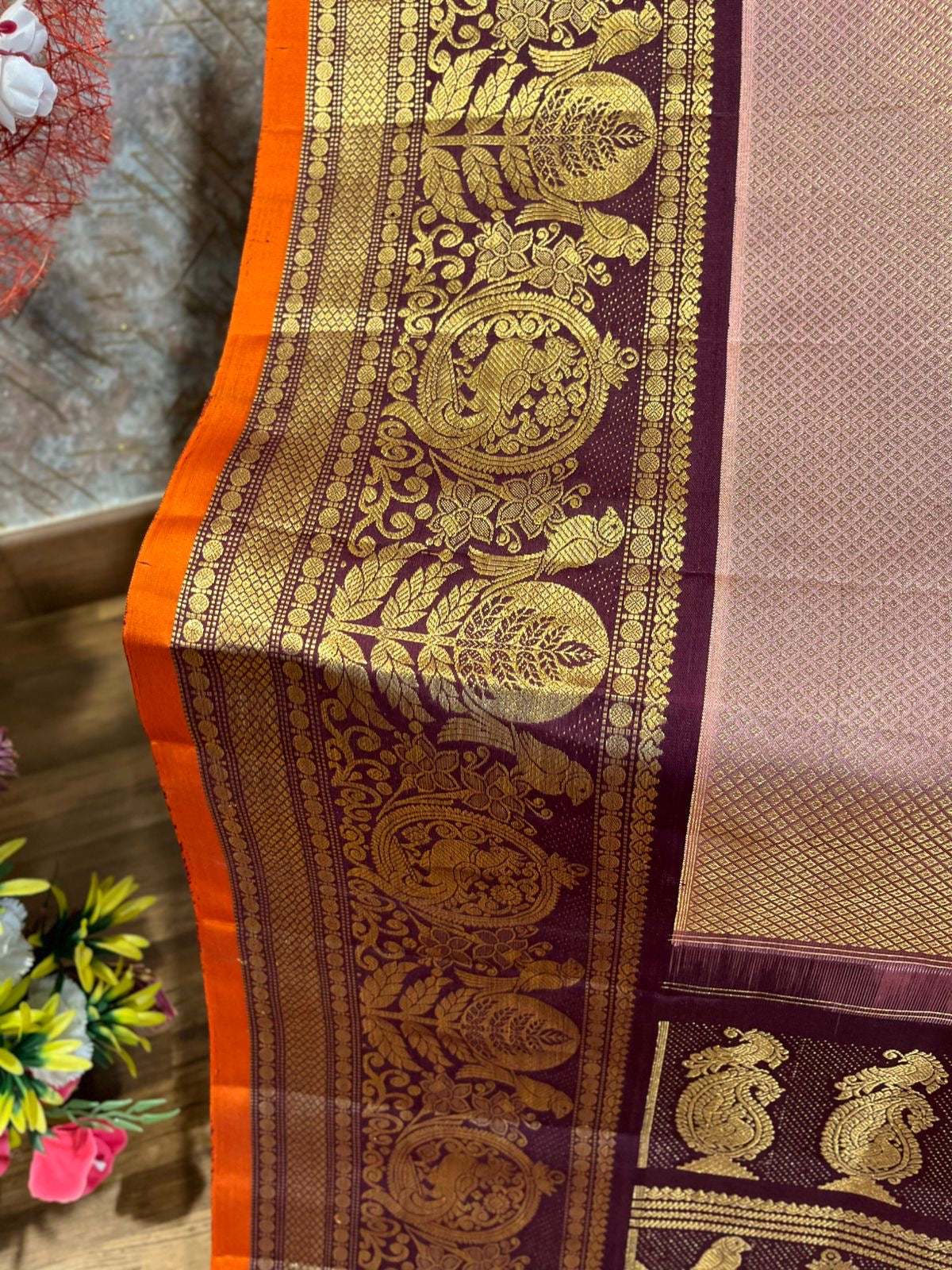 Gadwal all over brocade saree