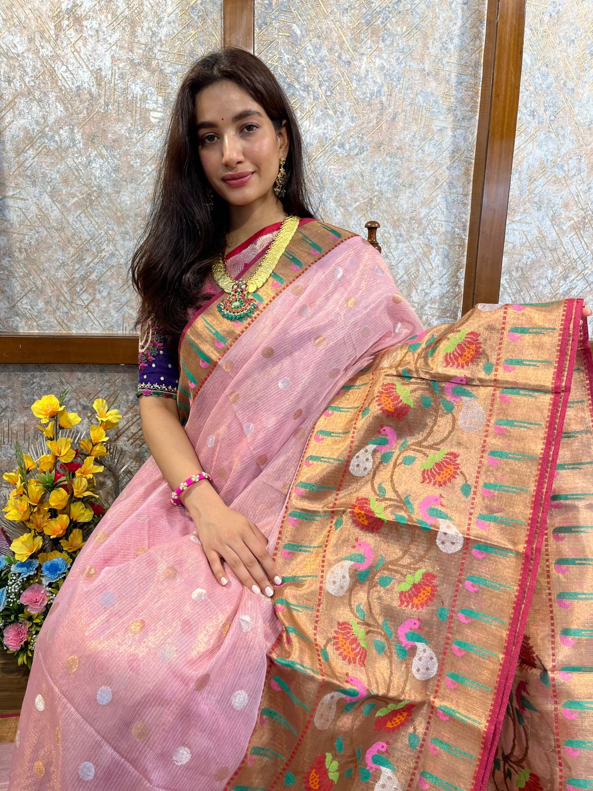 Pure Zari Kota Single tissue