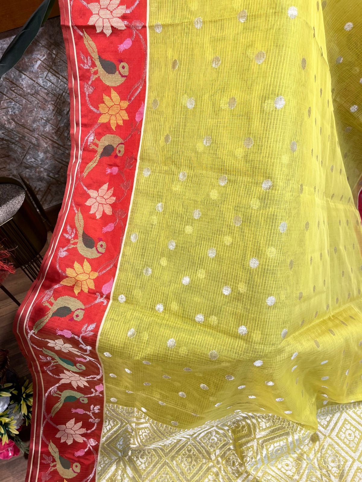 Refreshing Yellow Pure Zari Kota