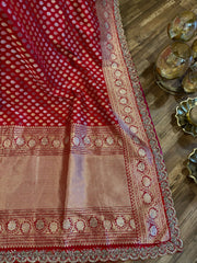 Red Exquisite Pure Banarasi Masterpiece