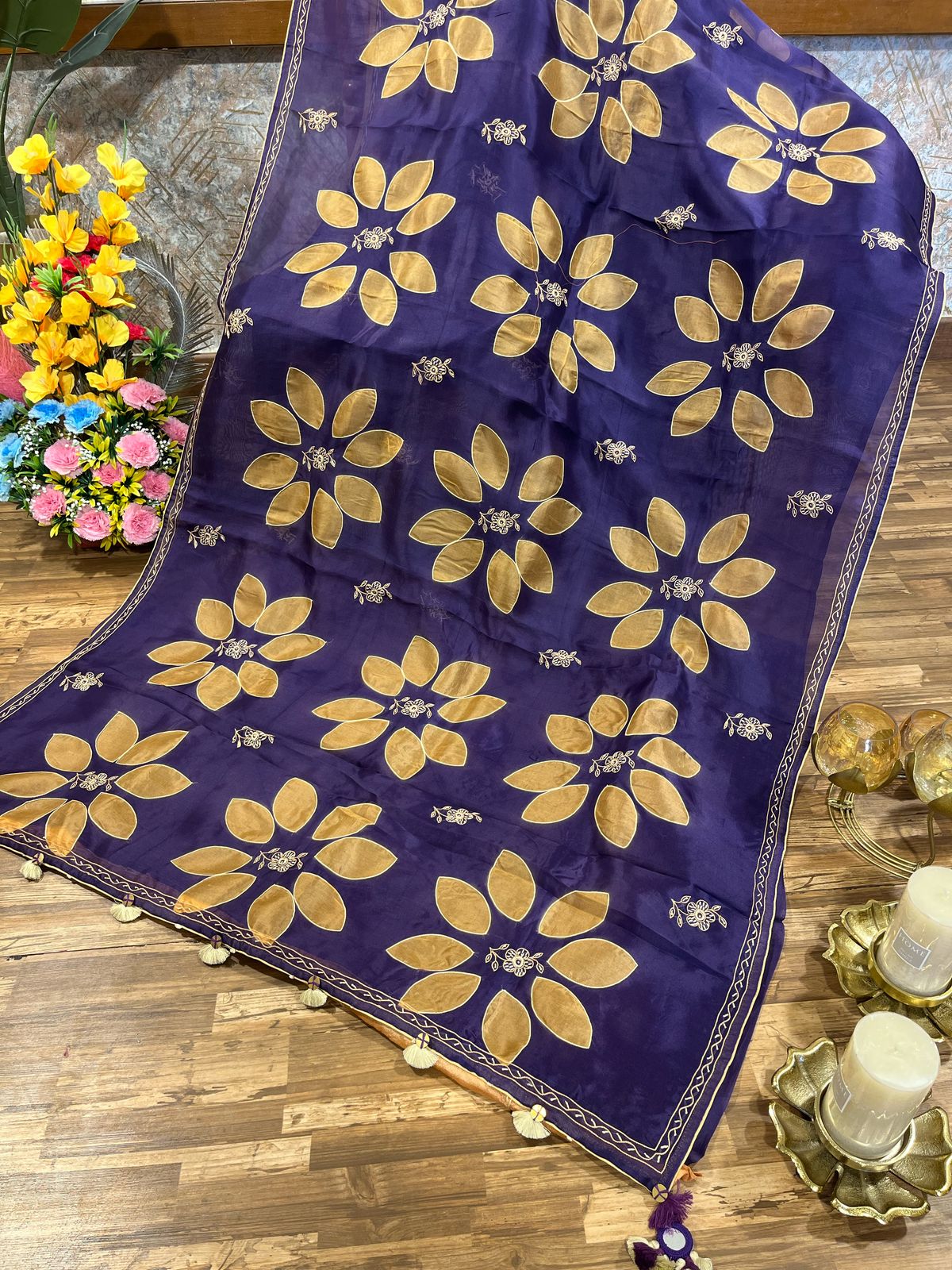 Deep Purple Designer Organza