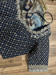 Dark Navy Handworked blouse