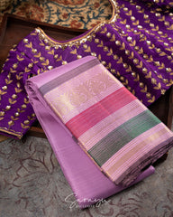 Lavender shade pure authentic kanchi pattu