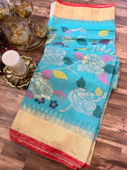 Refreshing Shade Coppersulfate Masterweaved Pure Handloom Jamdhani