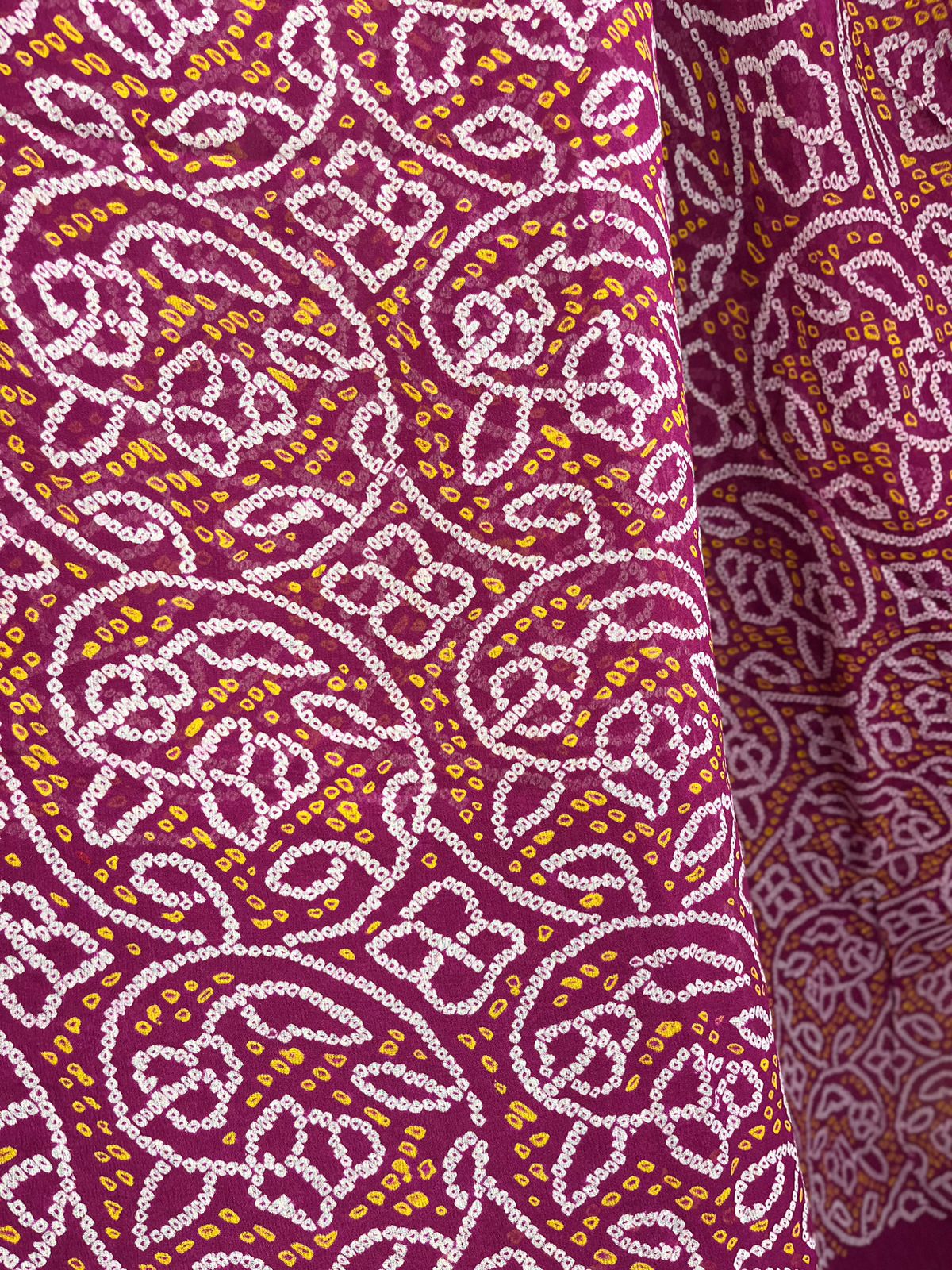 Wine Rai Pure Hand Bandhini Georgette