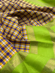 Pure Kanchi Vintage Pattu chekkered body