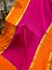 Pink and Orange Mysore Silk