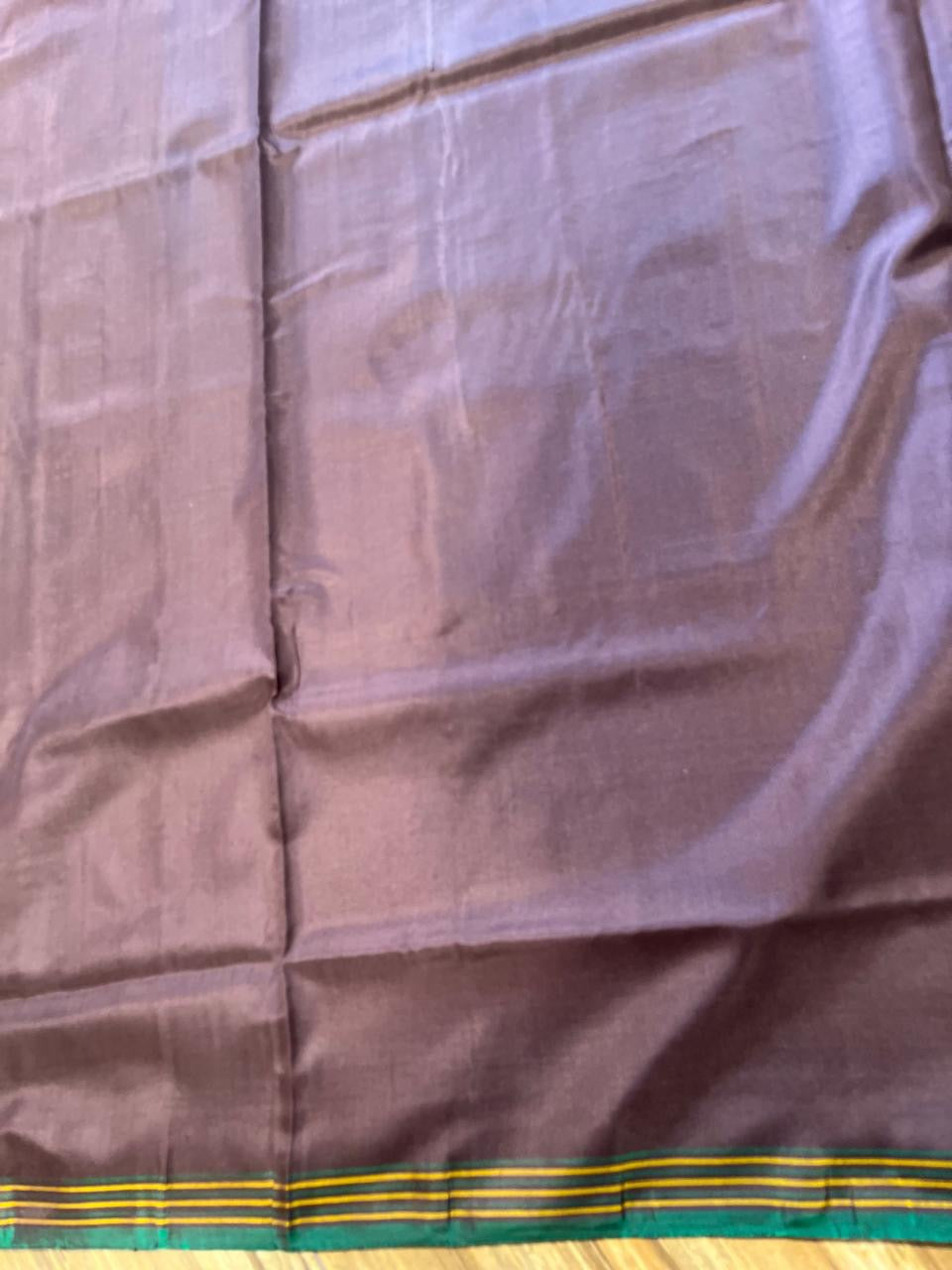 Dark Chocolate Brown Laheria Twill ikkat