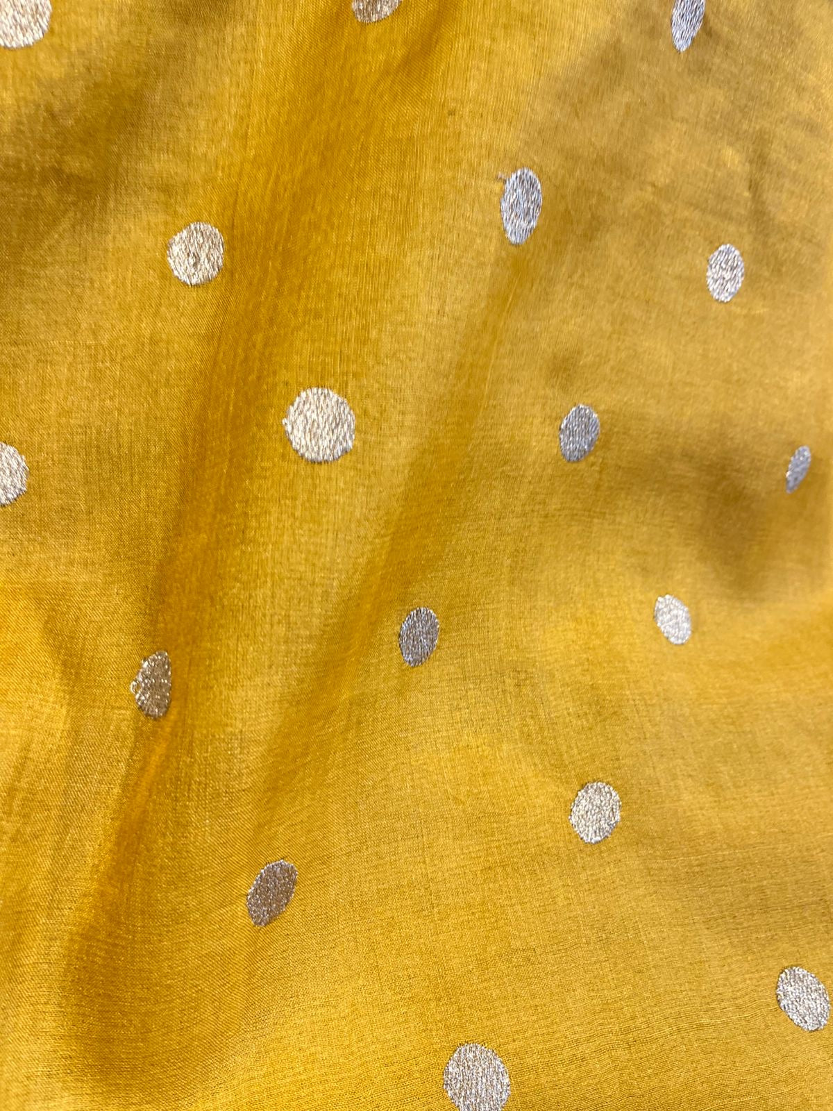 Mustard Yellow Shade Pure Tussar Saree