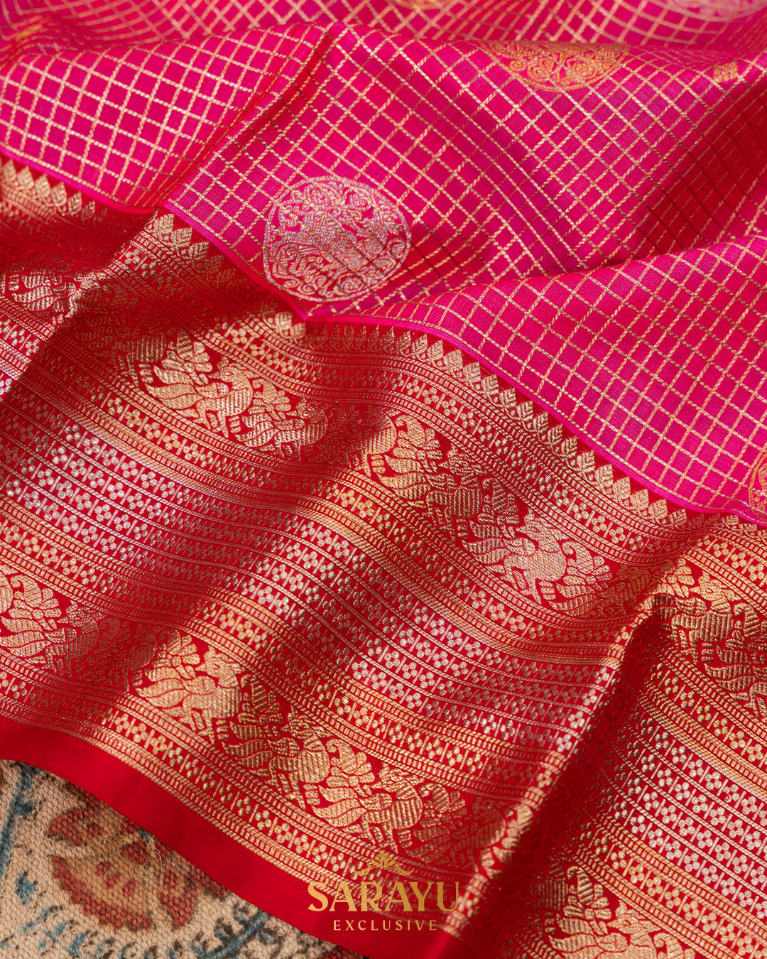 Bright Pink Venkatgiri Pure Silk