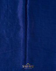 Royal Blue Italian German Silk Designer Saree