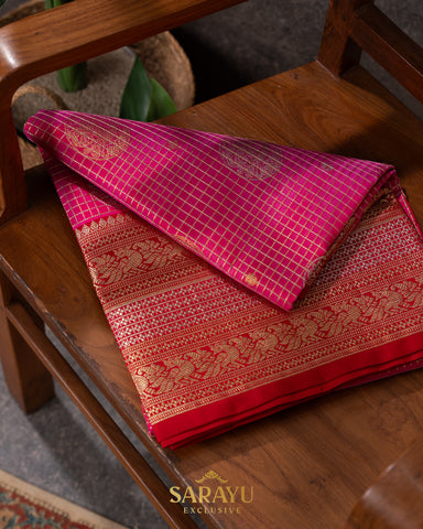 Bright Pink Venkatgiri Pure Silk