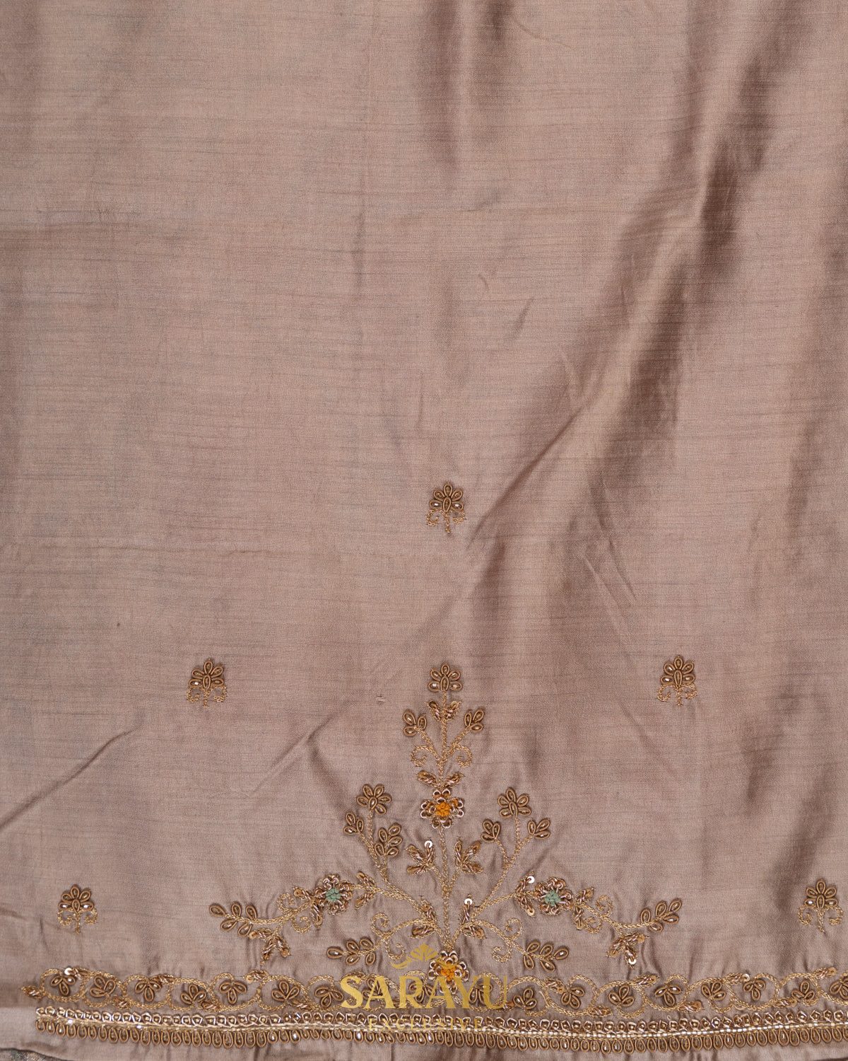 Light Grey Pure Organza Digital Printed Saree