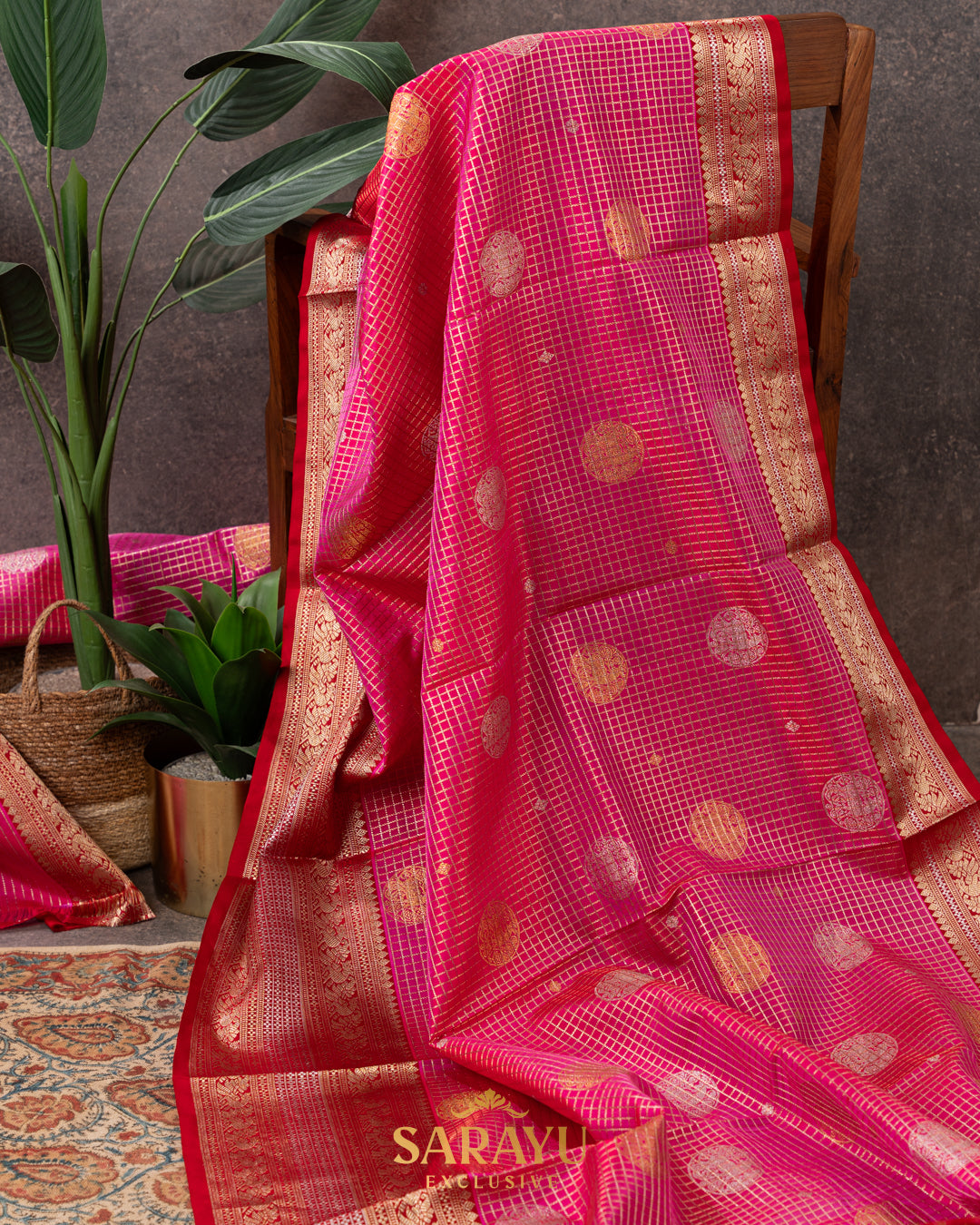 Bright Pink Venkatgiri Pure Silk