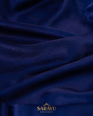 Royal Blue Italian German Silk Designer Saree