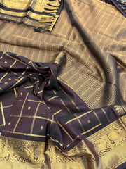 Deep Chocolate Pure Kanchi Vintage Pattu