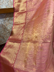 Deep Peach and Pink Pure Silk