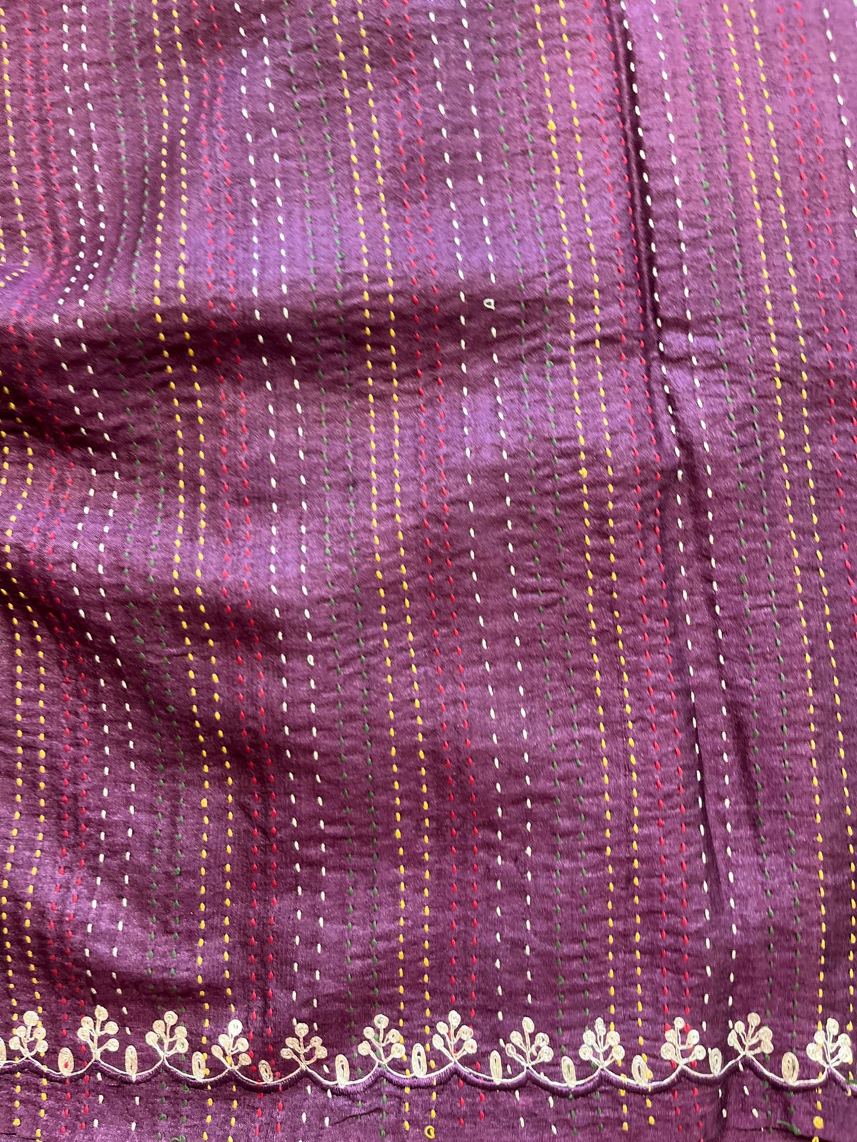 Wine Pure Tussar Saree