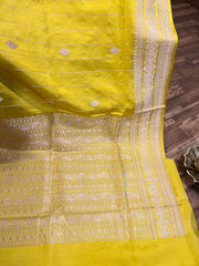 Lime Green Banarasi Mashru Silk Saree