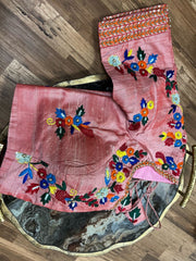 Peach Pink Rawsilk Blouse