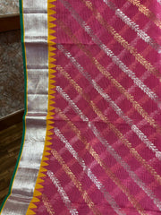 Pure Zari Saree with Contrast Blouse