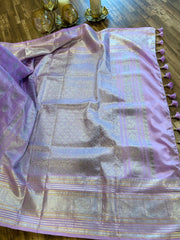 Lavender and Pinn Venkatgiri Pure Silk