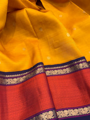 Deep Mustard Yellow Pure Kanchi Vintage Pattu