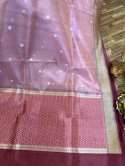 Peach Banarasi Kora Silk