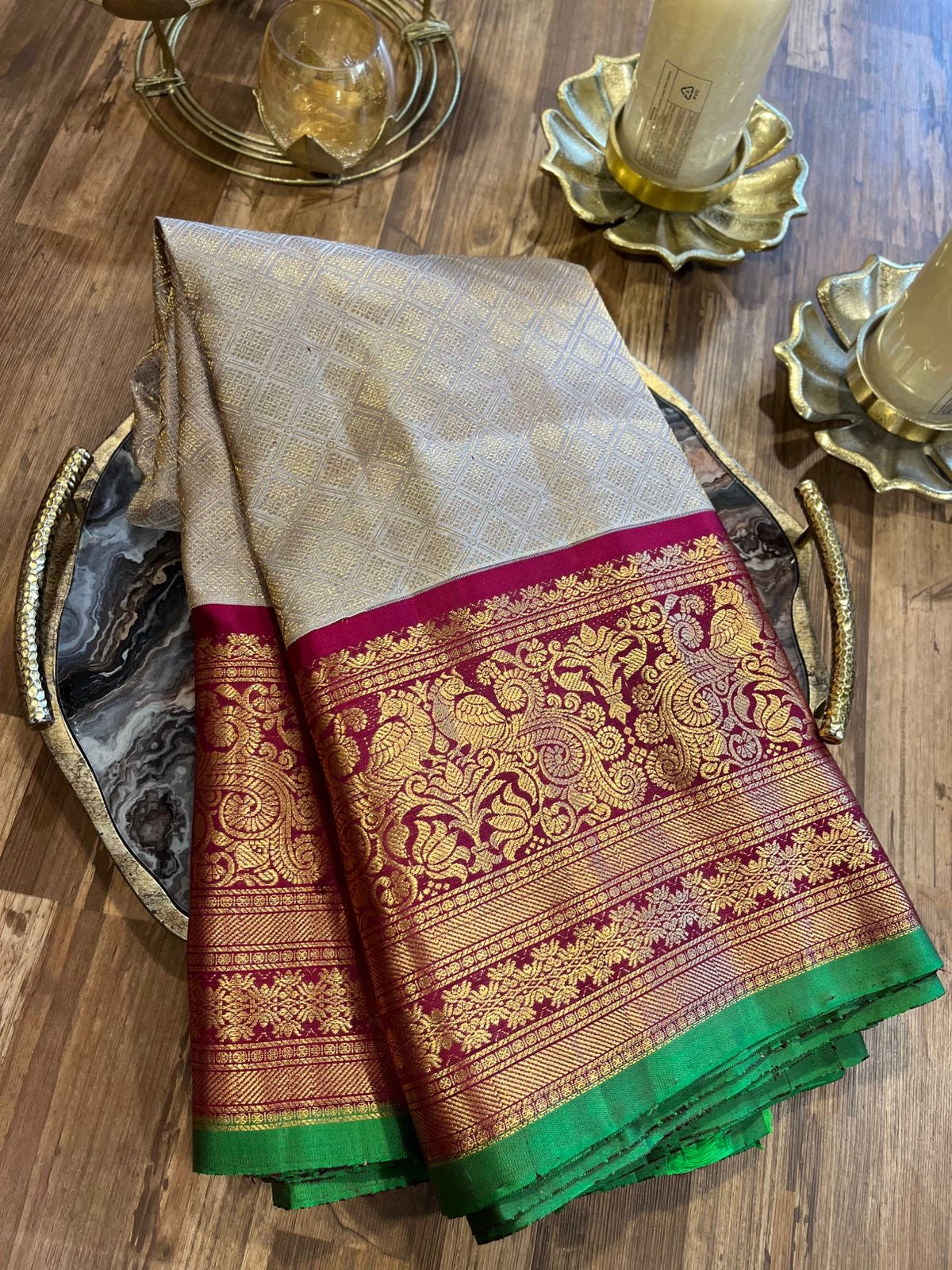 Gadwal all over brocade saree