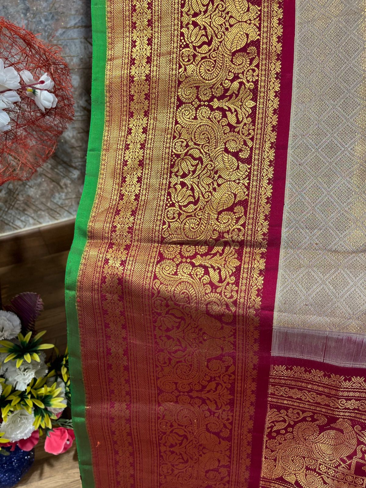 Gadwal all over brocade saree