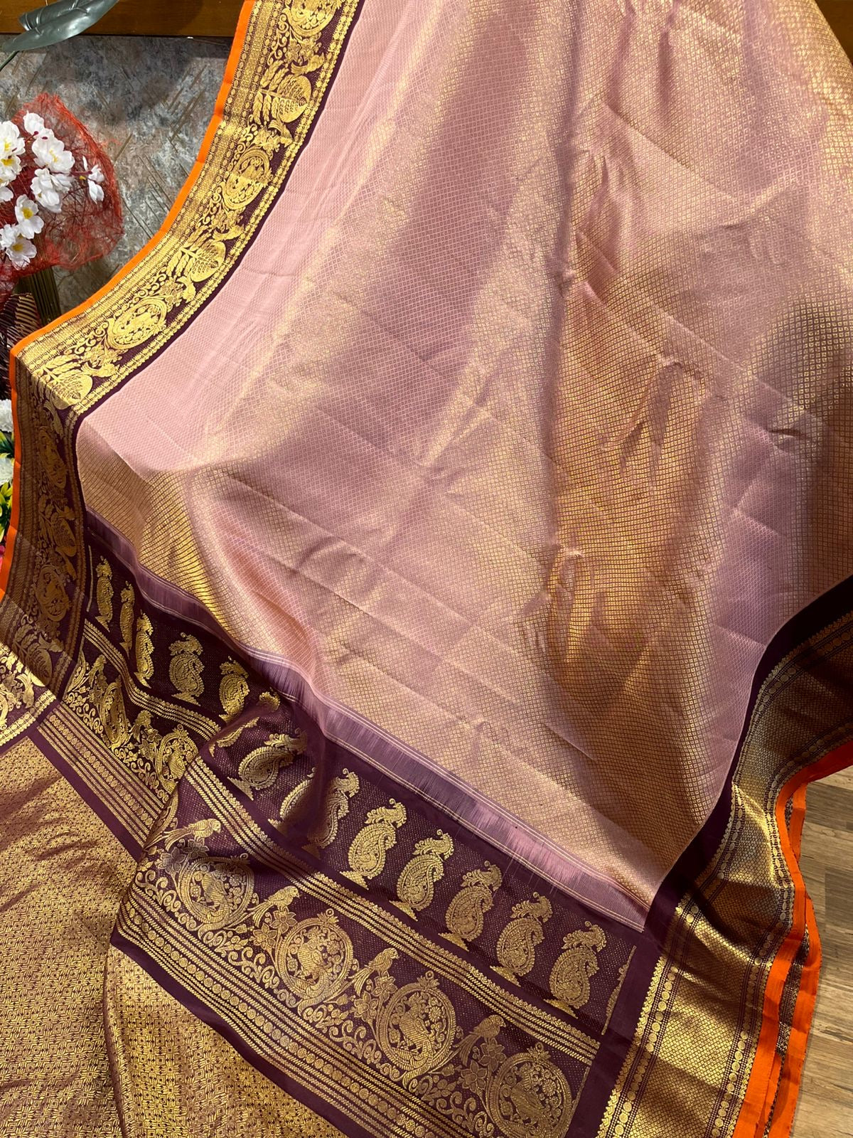 Gadwal all over brocade saree