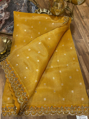 Mango Yellow Fancy Kota Silk