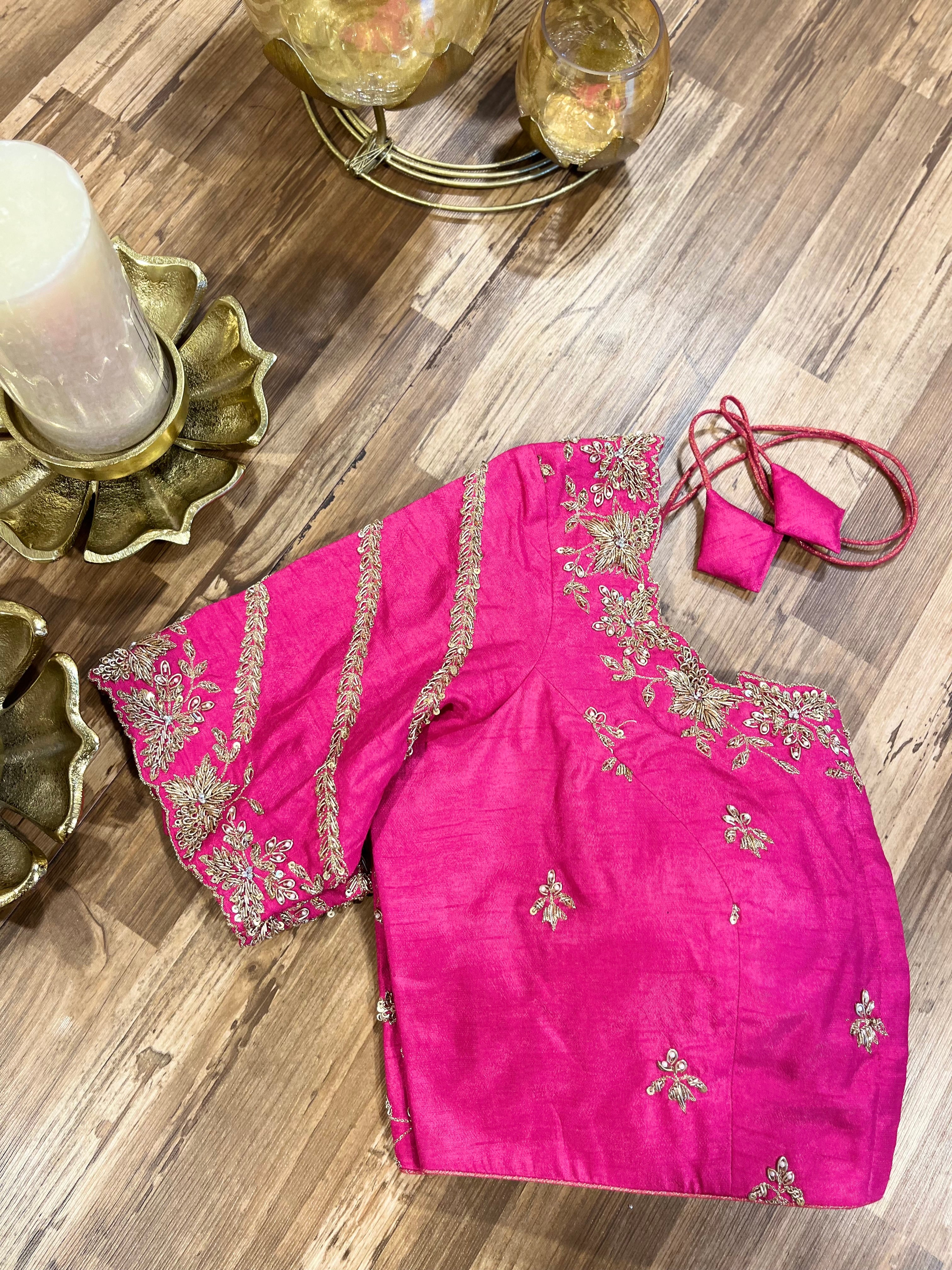 Pink Handwork ready to wear blouse