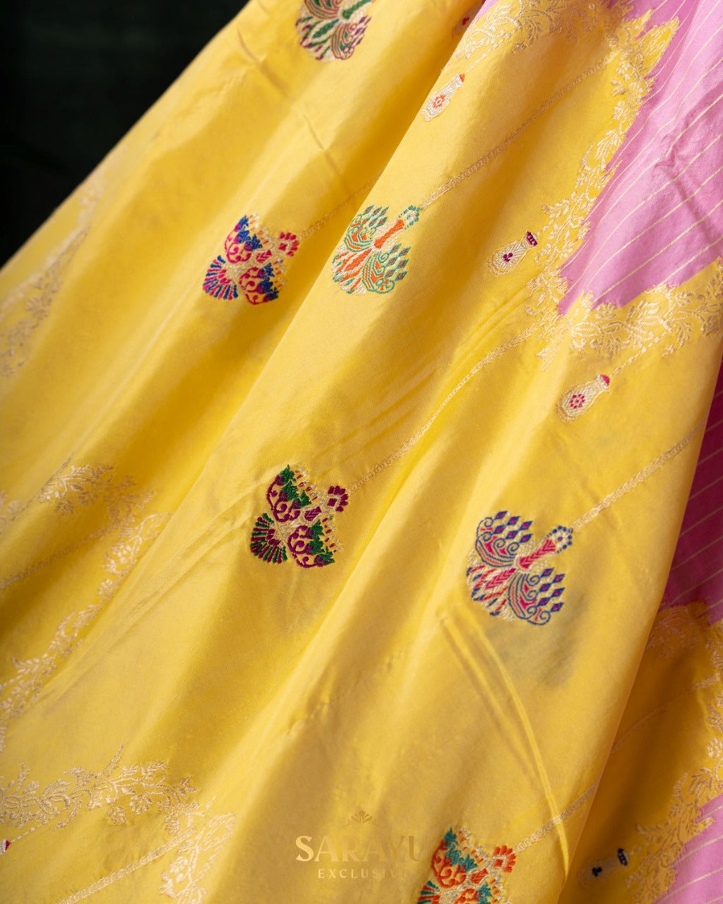 Yellow and Pink Banarasi Rangkat