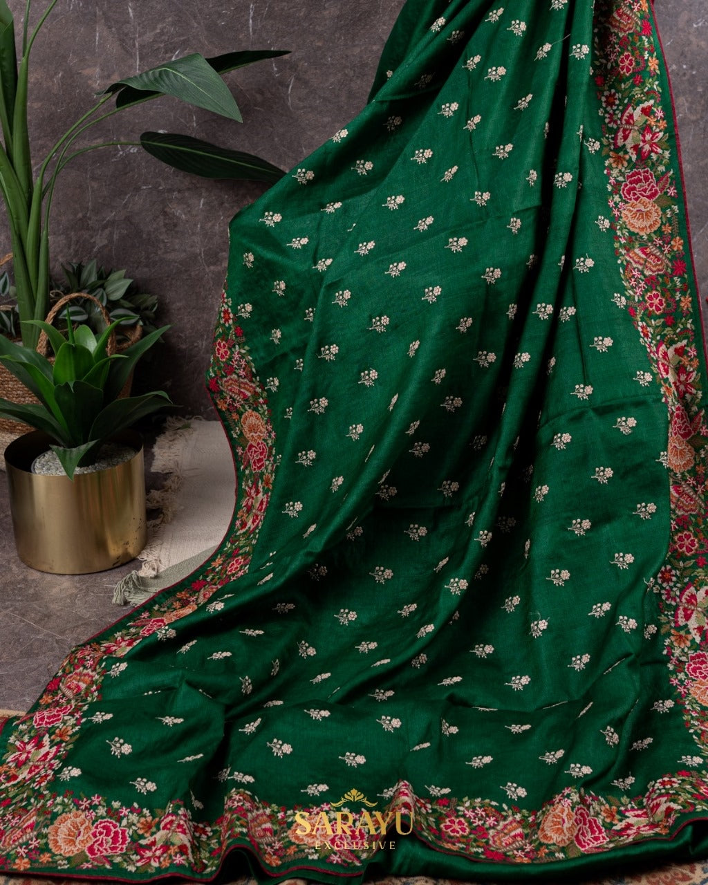 Green Pure Tussar Silk