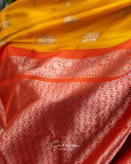 Yellow and Orange Pure Venkatagiri Silk