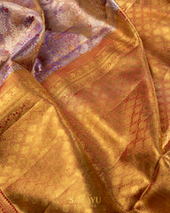 Lavender and Maroon Red Pure Exclusive Pure Kanchi Silk