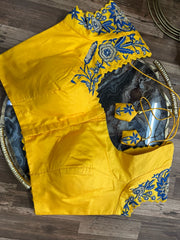 Yellow Silk Handworked Designer Blouse