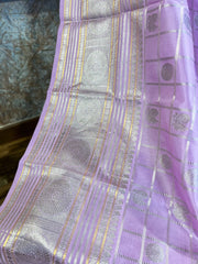 Lavender and Pinn Venkatgiri Pure Silk