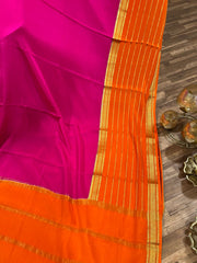 Pink and Orange Mysore Silk