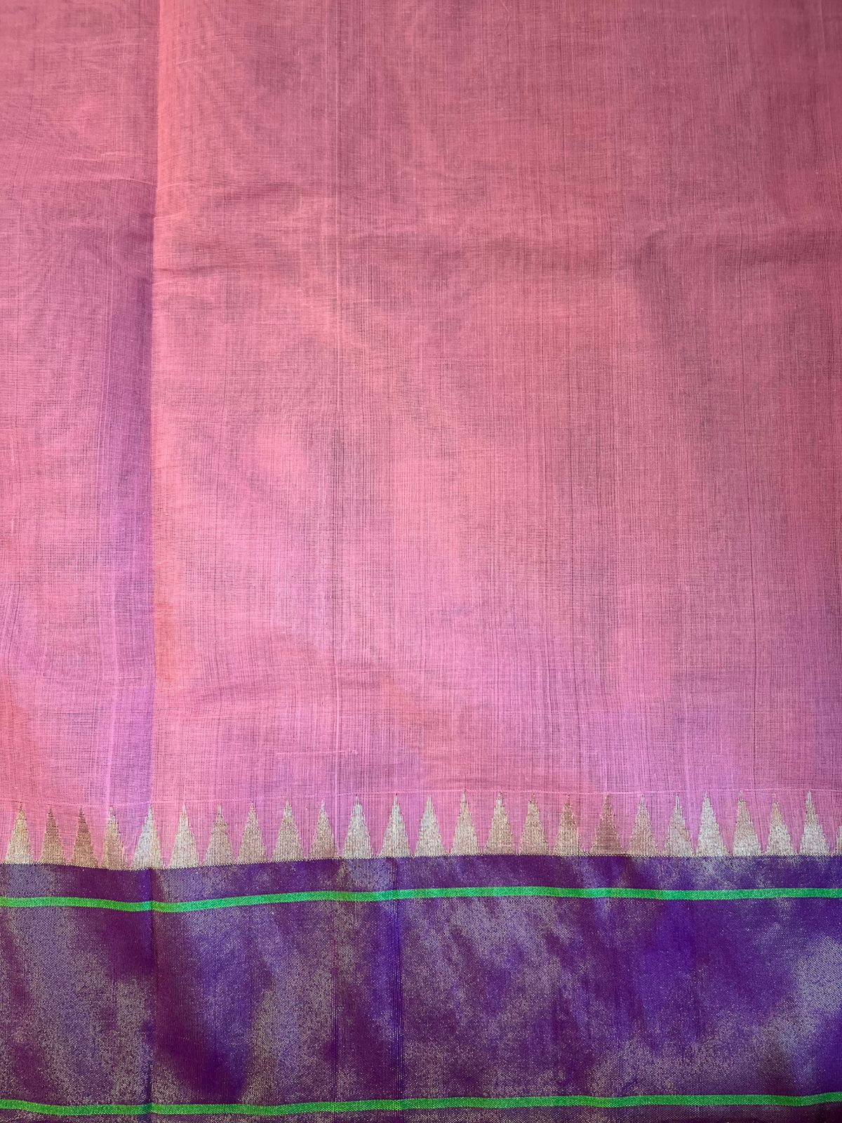 Pink and Purple Tissue Paithani Border