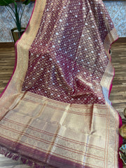 Banarasi tissue silk saree with contrast blouse