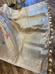 Beige Fancy Tissue Silk